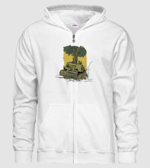 Tancuri model alb pe tricou