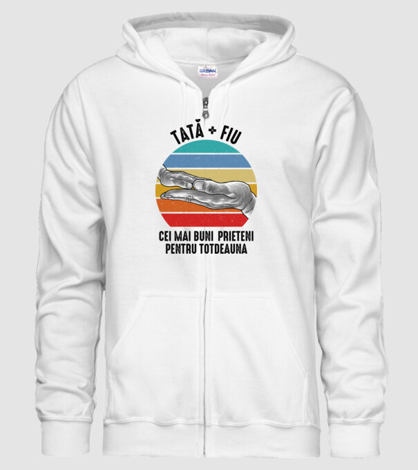 Tată - fiu - Cei mai buni prieteni pentru totdeauna model alb pe tricou