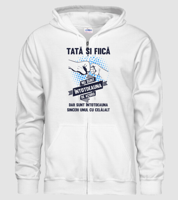 Tată și Fiică - nu sunt întotdeauna de acord, dar sunt întotdeauna sinceri unul cu celălalt model alb pe tricou