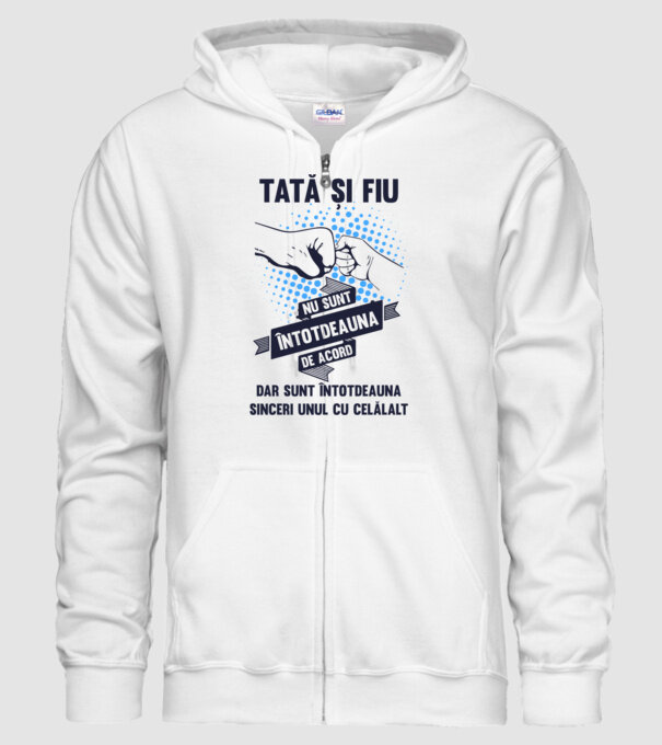 Tată și Fiu - nu sunt întotdeauna de acord, dar sunt întotdeauna sinceri unul cu celălalt model alb pe tricou