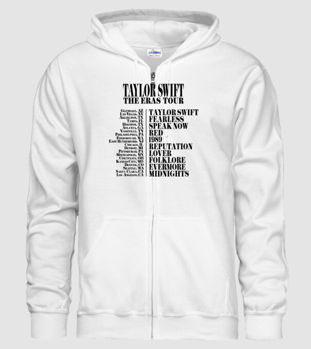 Taylor Swift Eras tour back model alb pe tricou