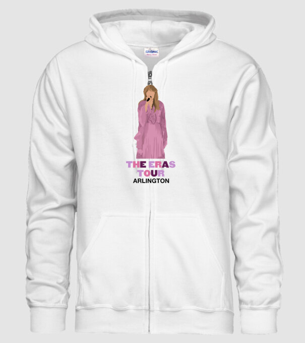Taylor Swift The Eras Tour Arlington 3 model alb pe tricou