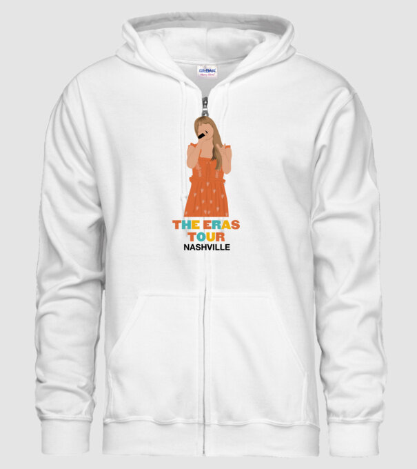 Taylor Swift The Eras Tour Nashville 3 model alb pe tricou