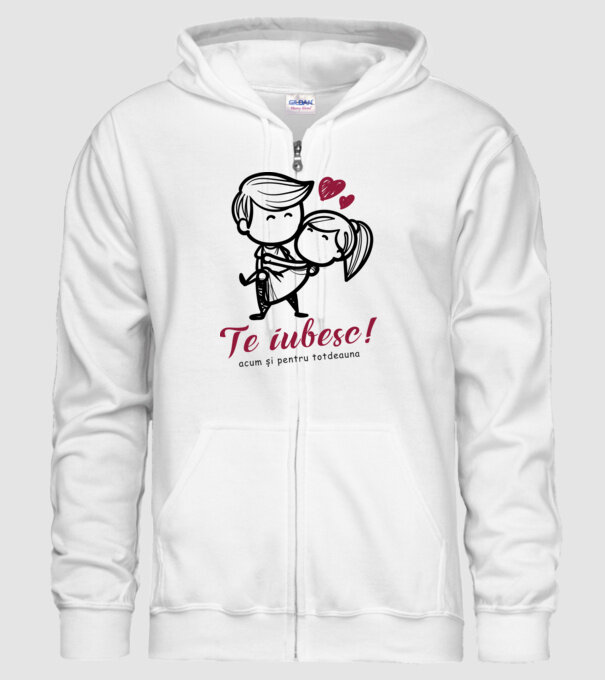 te iubesc! model alb pe tricou