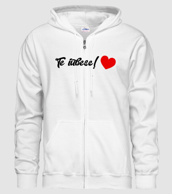Te iubesc! model alb pe tricou