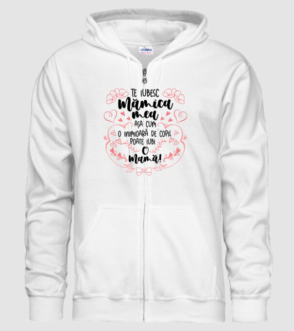 Te iubesc mămica mea model alb pe tricou