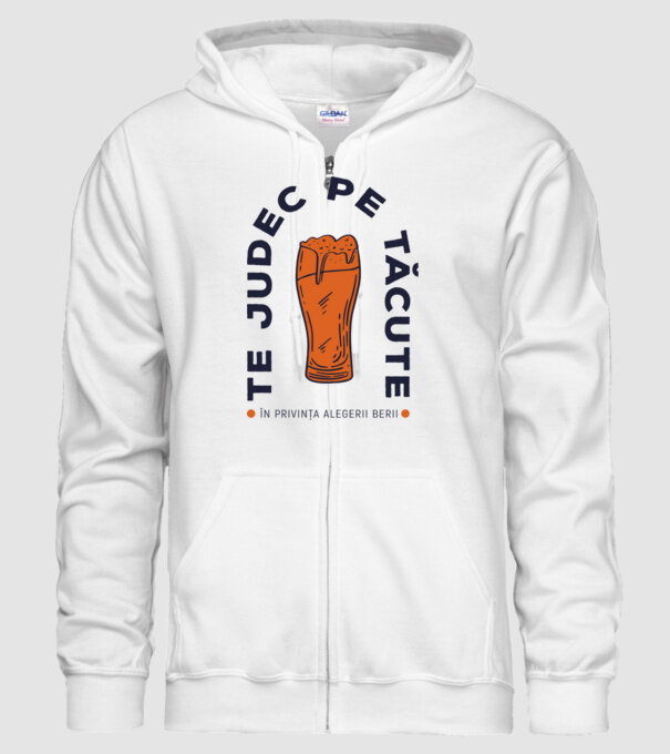 Te judec pe tăcute în privința alegerii berii. model alb pe tricou