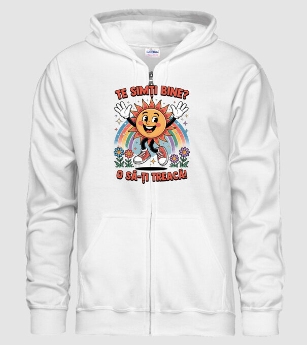 Te simți bine? model alb pe tricou
