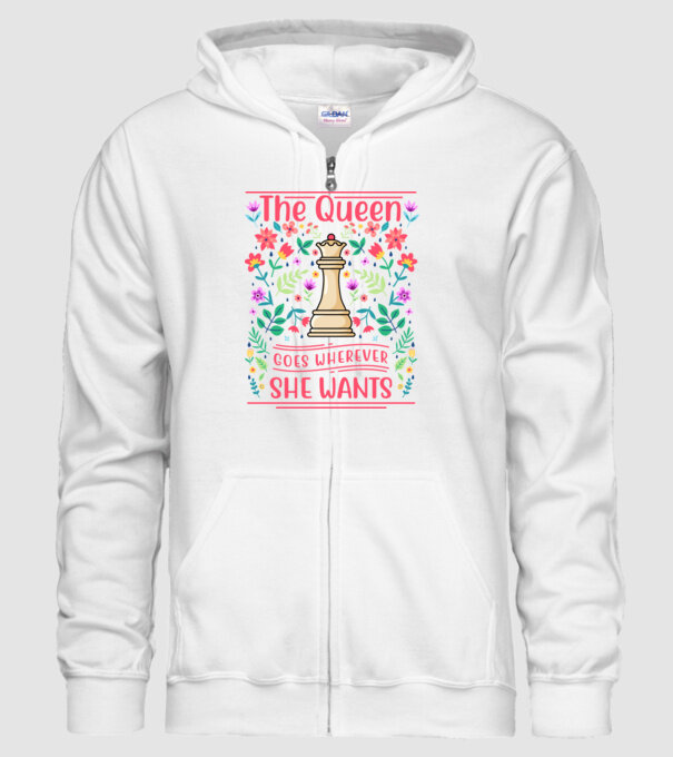 the queen goes wherever she wants model alb pe tricou