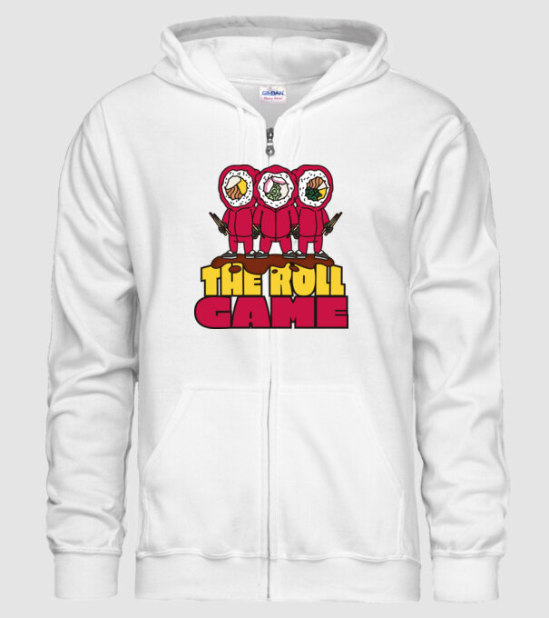 the roll game squid game model alb pe tricou