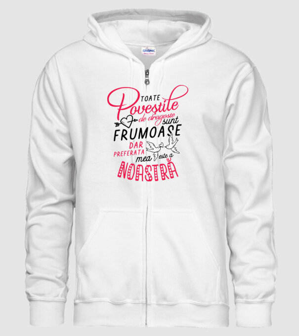 Toate poveștile de dragoste sunt frumoase, dar preferata mea este a noastră model alb pe tricou