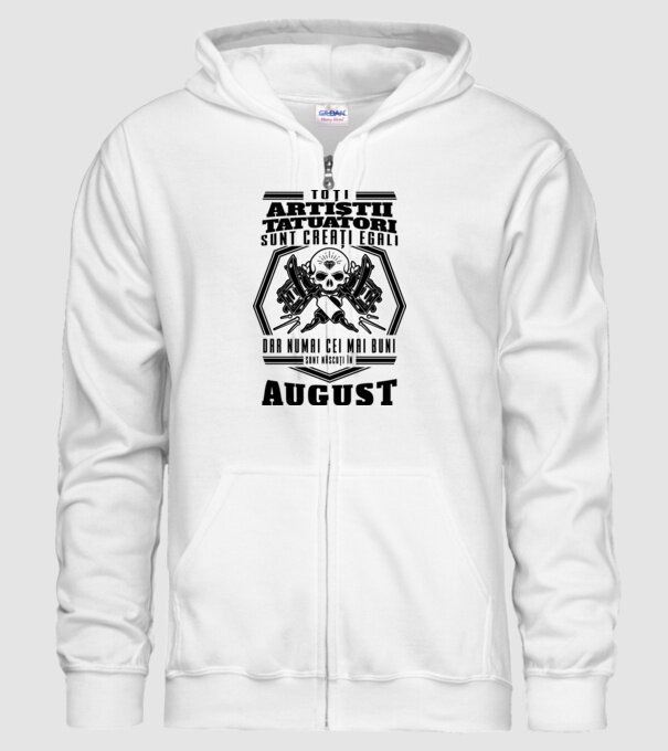 Toți artiștii tatuatori sunt creați egali August model alb pe tricou
