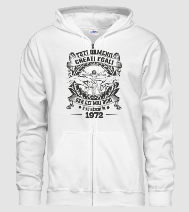 Toți oamenii sunt creați egali, dar cei mai buni s-au născut în 1972 model alb pe tricou