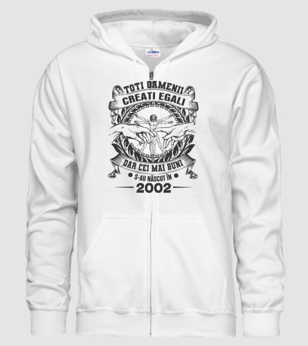 Toți oamenii sunt creați egali, dar cei mai buni s-au născut în 2002 model alb pe tricou