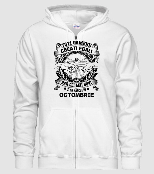 Toți oamenii sunt creați egali, dar cei mai buni s-au născut în octombrie model alb pe tricou