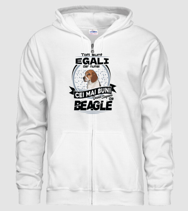 Toți sunt egali, dar numai cei mai buni devin stăpâni de Beagle model alb pe tricou