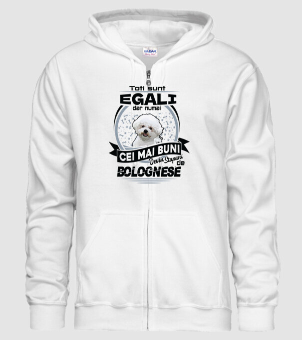 Toți sunt egali, dar numai cei mai buni devin stăpâni de bolognese model alb pe tricou