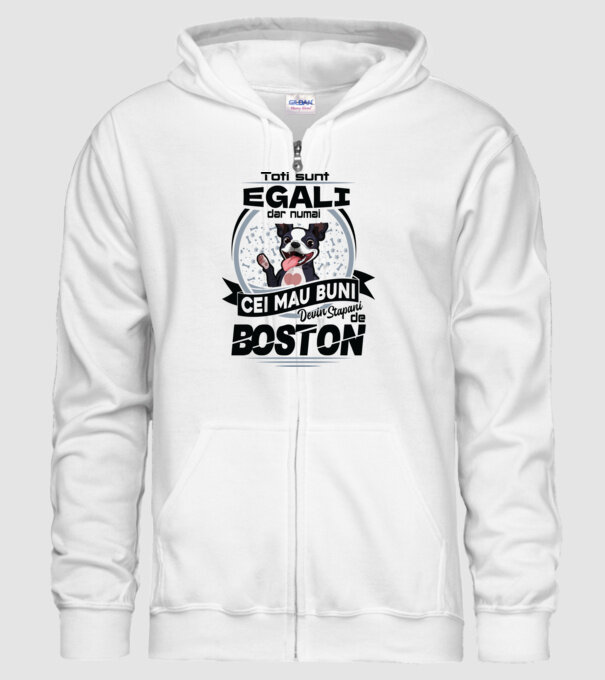 Toți sunt egali, dar numai cei mai buni devin stăpâni de boston model alb pe tricou