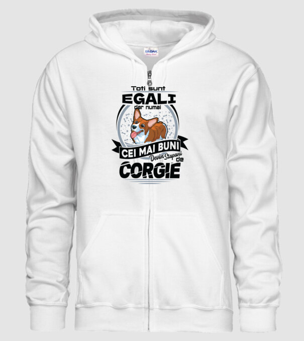 Toți sunt egali, dar numai cei mai buni devin stăpâni de corgie model alb pe tricou