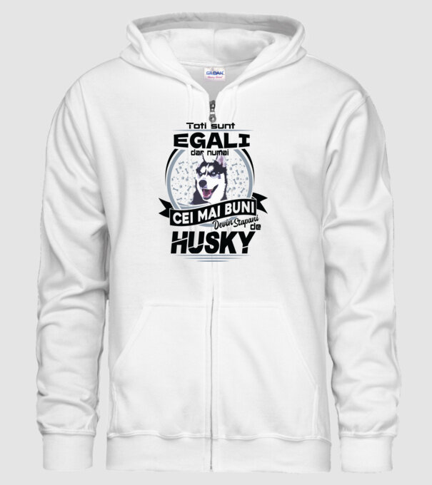 Toți sunt egali, dar numai cei mai buni devin stăpâni de husky model alb pe tricou