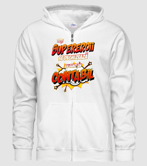 Toți supereroii se deghizează, eu sunt un contabil model alb pe tricou