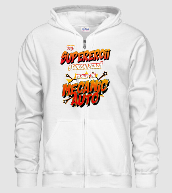 Toți supereroii se deghizează, eu sunt un mecanic auto model alb pe tricou
