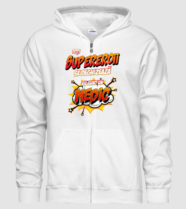 Toți supereroii se deghizează, eu sunt un medic model alb pe tricou