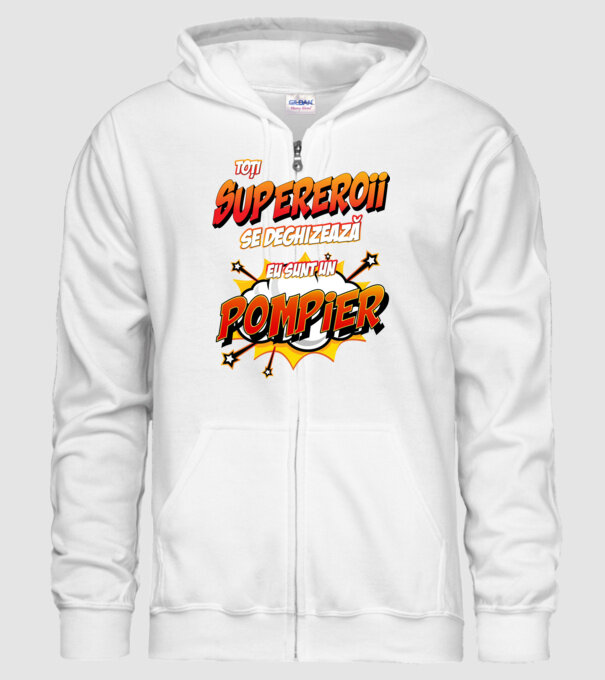Toți supereroii se deghizează, eu sunt un pompier model alb pe tricou