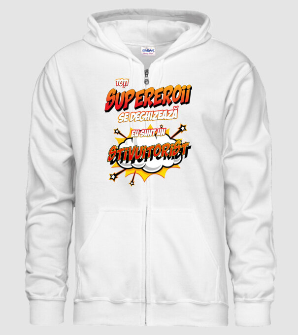 Toți supereroii se deghizează, eu sunt un stivuitorist model alb pe tricou