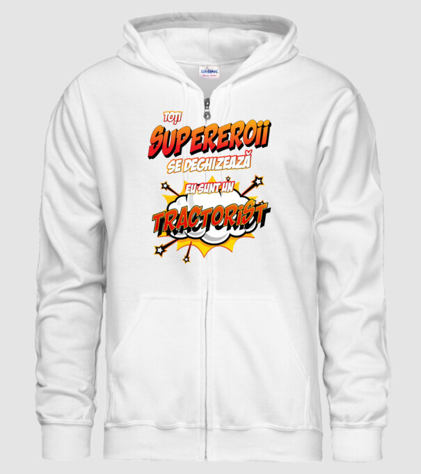 Toți supereroii se deghizează, eu sunt un tractorist model alb pe tricou