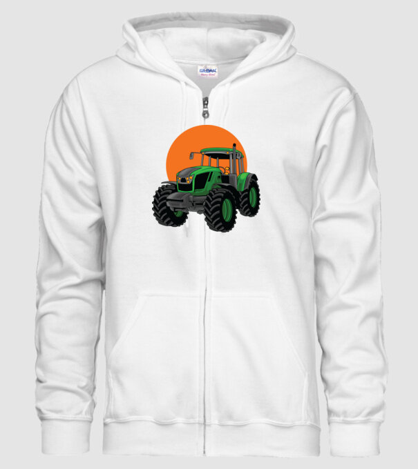 TRACTOR model alb pe tricou