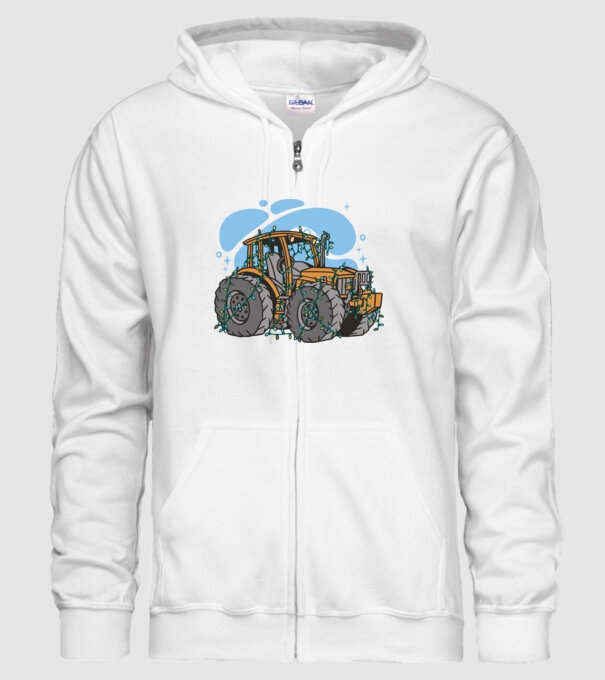 TRACTOR model alb pe tricou