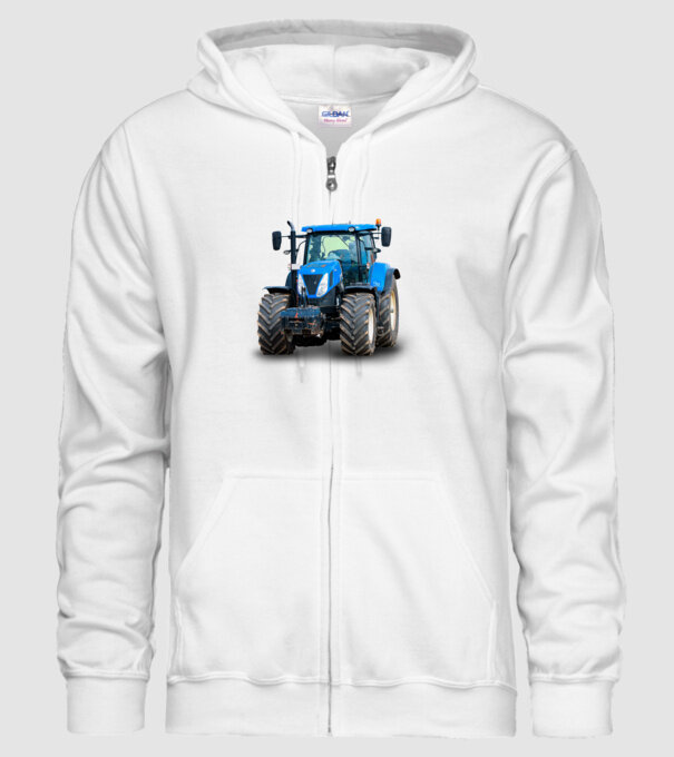 TRACTOR model alb pe tricou