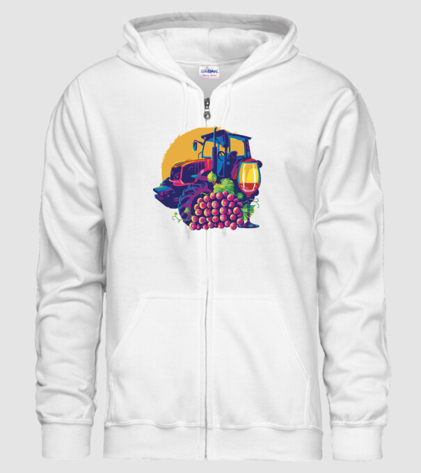TRACTOR model alb pe tricou
