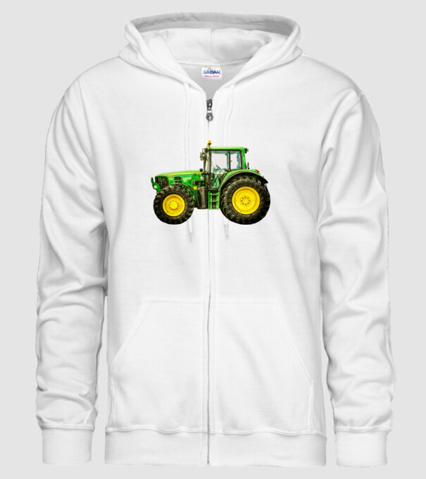 TRACTOR model alb pe tricou