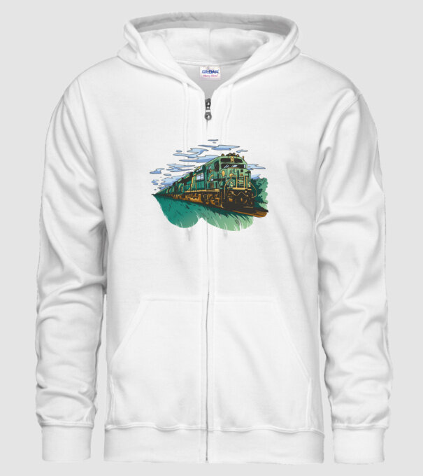 Trenuri model alb pe tricou