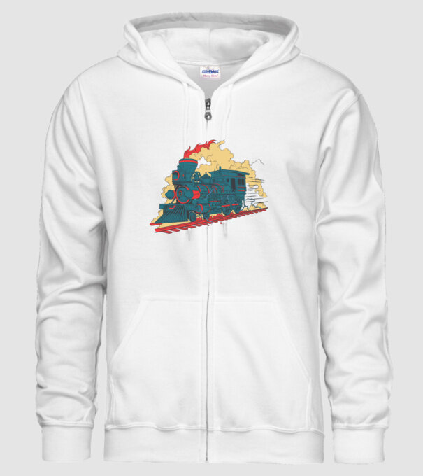Trenuri model alb pe tricou