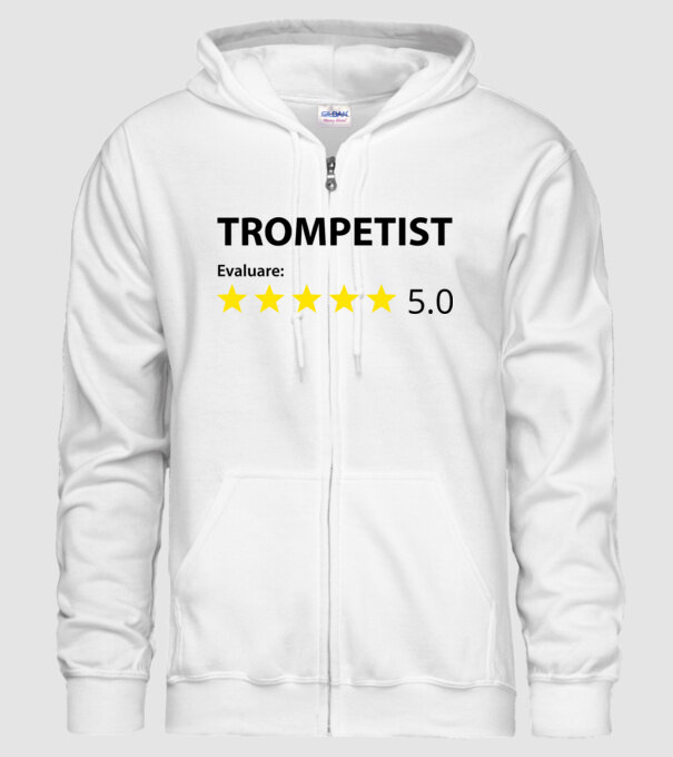 trompetist evaluare model alb pe tricou