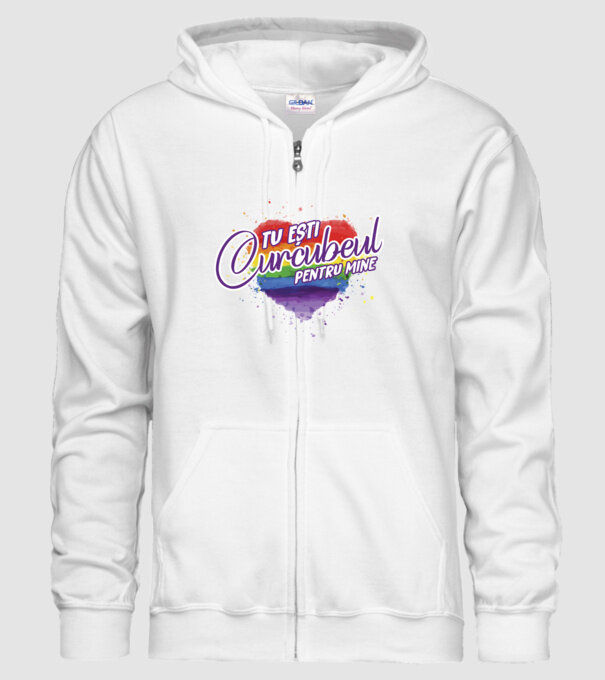 Tu ești curcubeul pentru mine model alb pe tricou