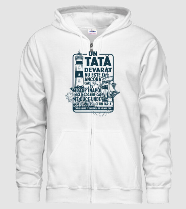 Un tată adevărat nu este o ancoră care te trage înapoi, nici o corabie care te duce unde vrei să mergi, ci un far a cărui iubire model alb pe tricou