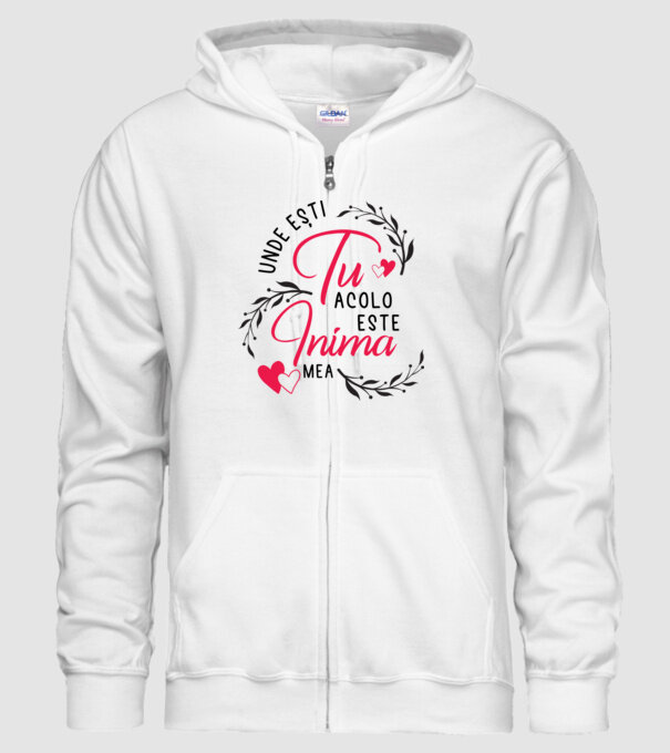 Unde ești tu, acolo este inima mea model alb pe tricou