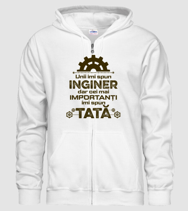 Unii îmi spun inginer, dar cei mai importanți îmi spun tată model alb pe tricou