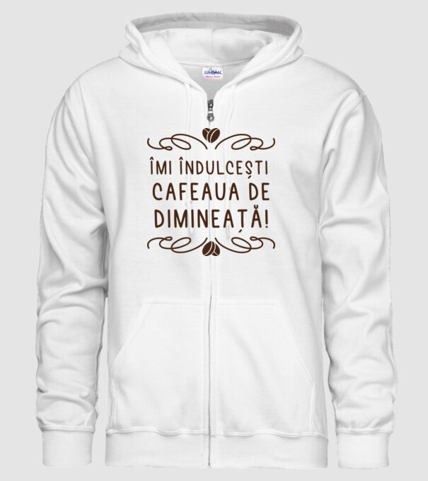 Valentine îmi îndulcești cafeaua de dimineață model alb pe tricou
