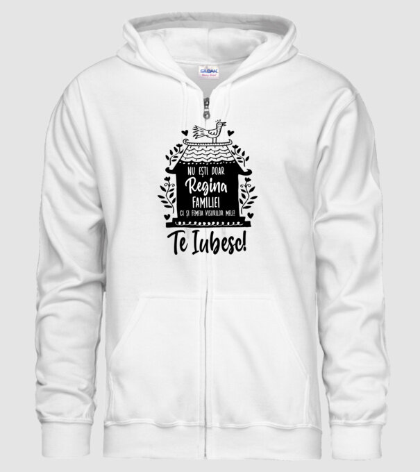 Valentine_nu ești doar regina familiei, ci și femeia visurilor mele  model alb pe tricou