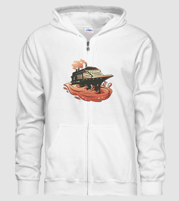 Vapoare model alb pe tricou