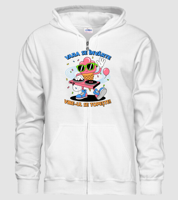 Vara se învârte model alb pe tricou
