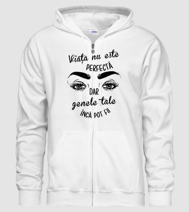 Viața nu este perfectă, dar genele tale încă pot fi! model alb pe tricou