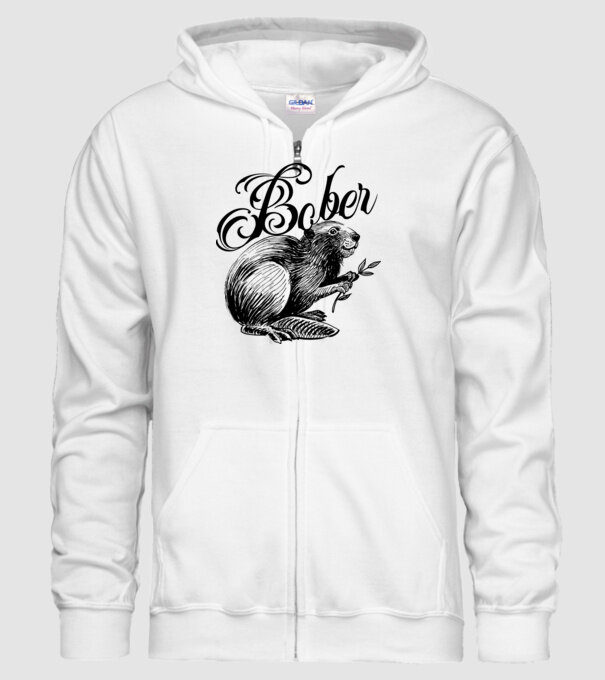 Vintage Bober model alb pe tricou