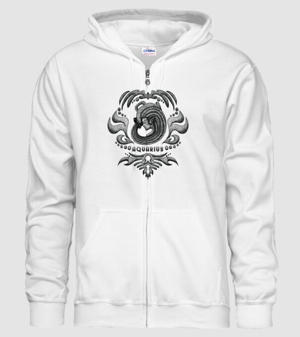 Vintage zodiac aquarius model alb pe tricou