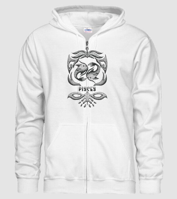 Vintage zodiac pisces model alb pe tricou